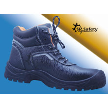 SRSAFETY Nouveau style de haute qualité embossement de vache fendu chaussures de sécurité en cuir chaussures de sécurité en acier noir, fabriqué en Chine